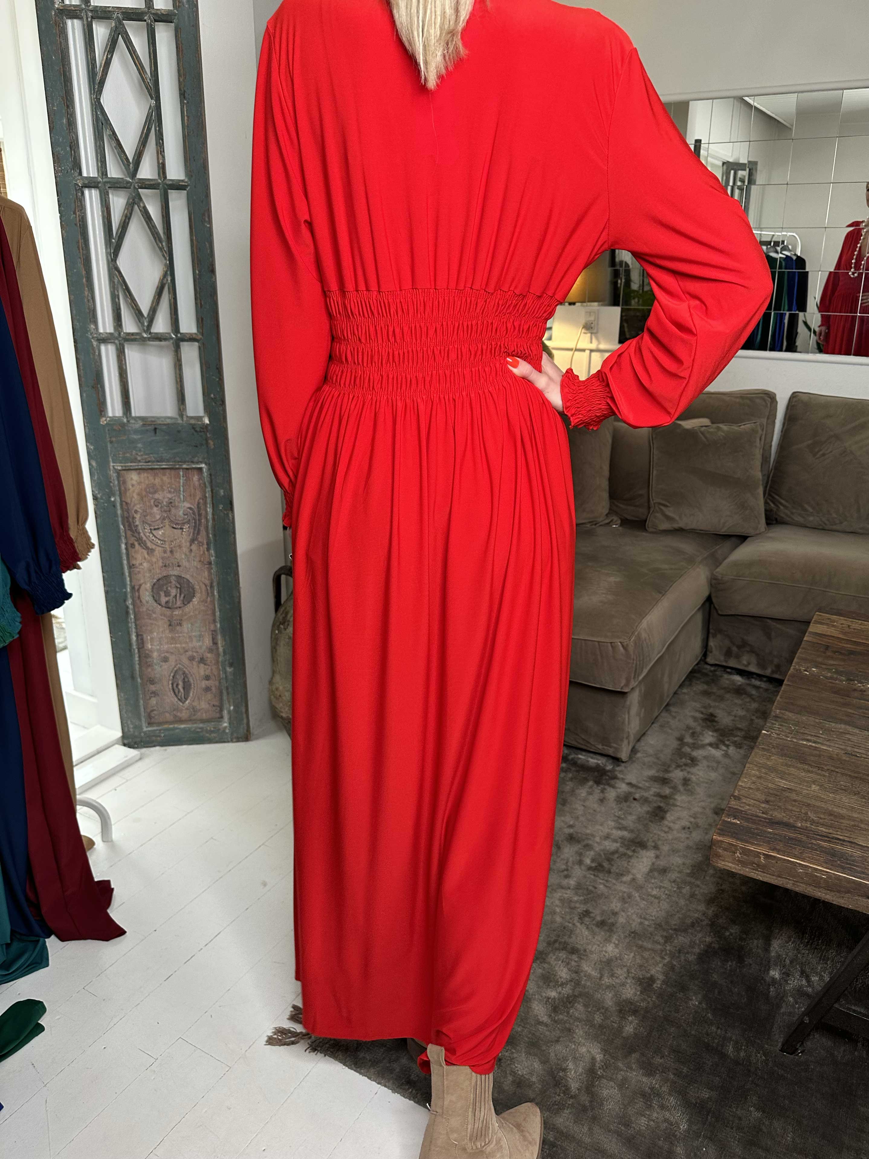 Pams Plain L/S - Elastisk klänning med smock och långa ärmar